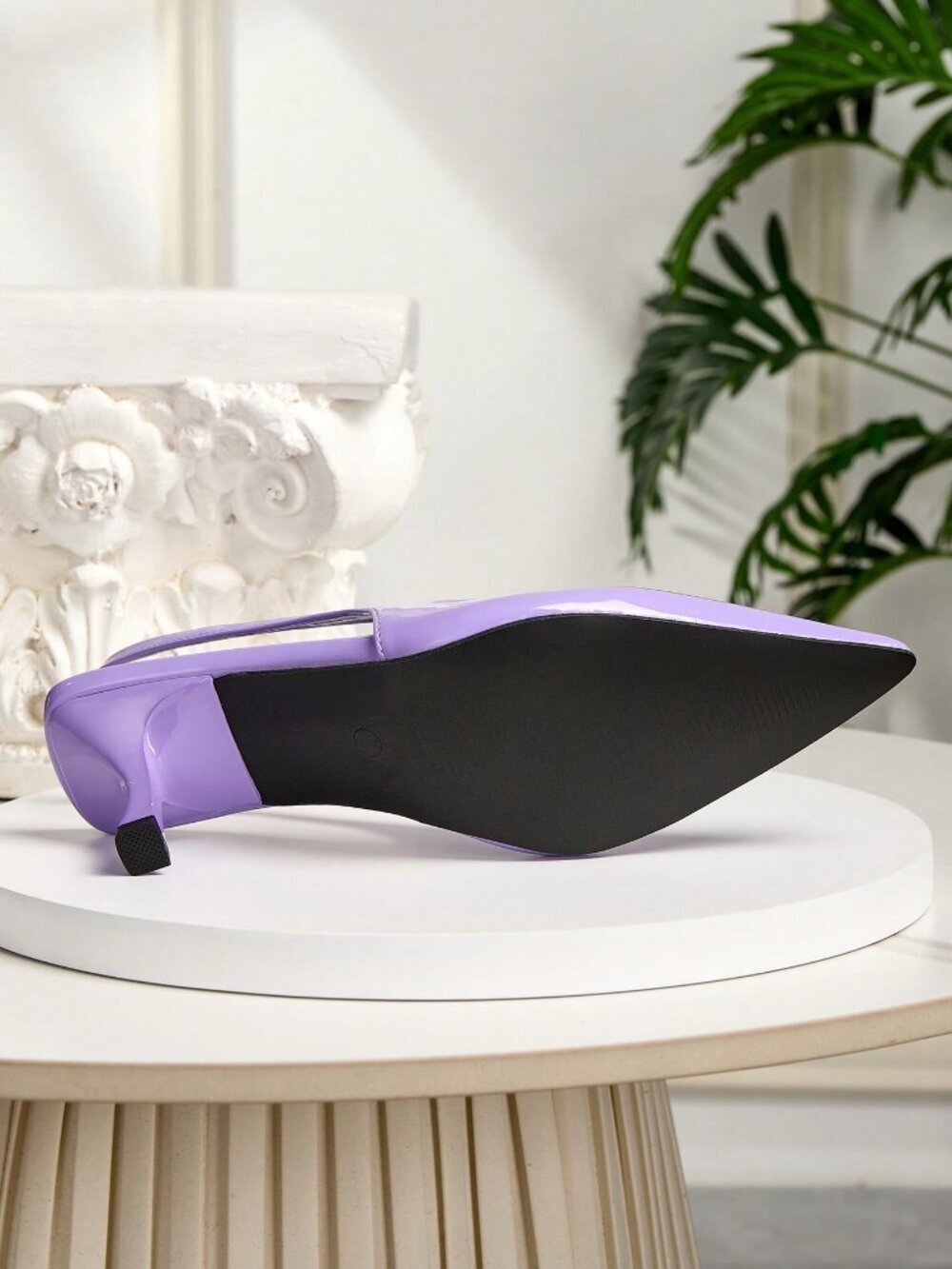 Purple Elegant Women's High heel PU trendy kitten heel Shoes - Picture 7 of 7
